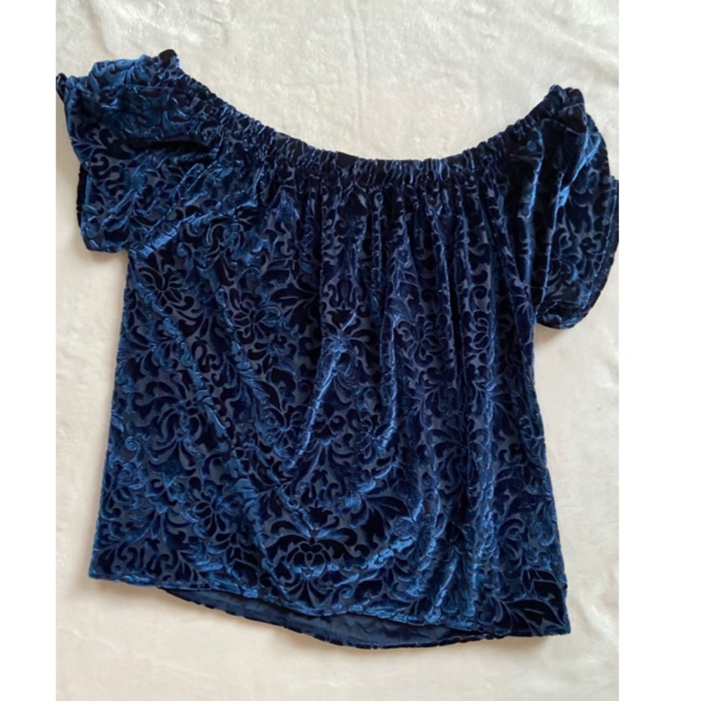 Hollister Navy Blue Off the Shoulder Top
